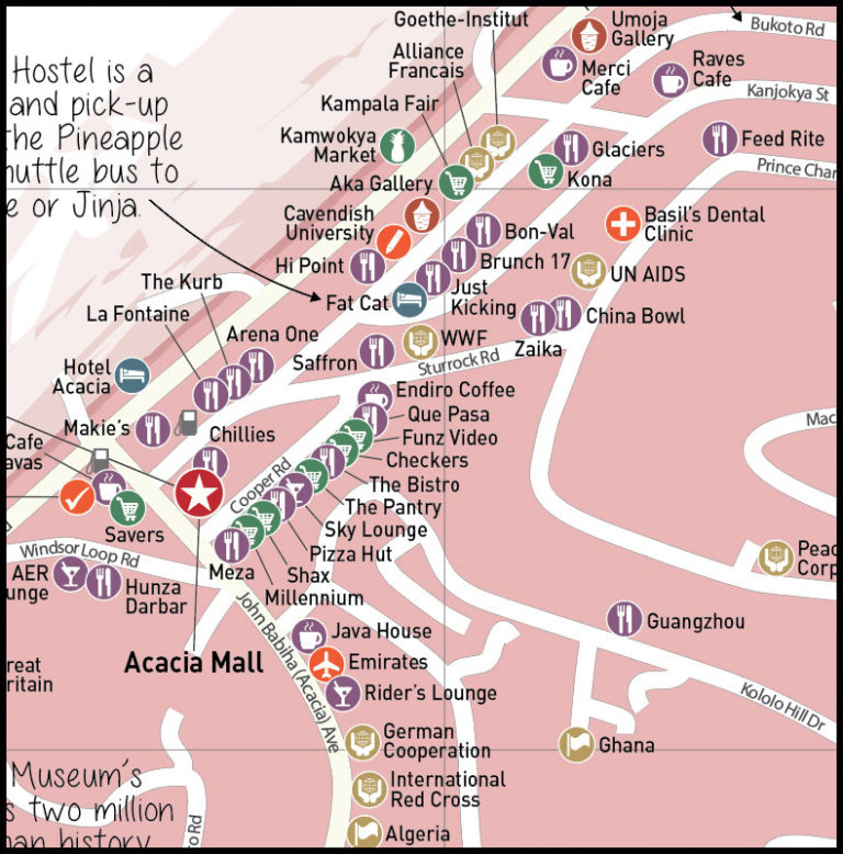 Map of Kampala, Uganda – Africa Guide Maps